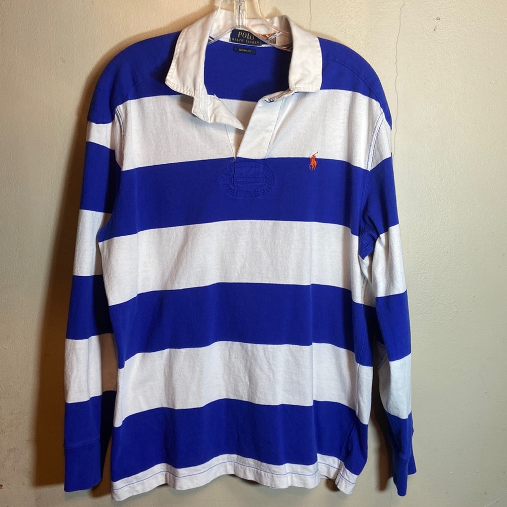 Polo Ralph Lauren sz M Striped Rugby Shirt